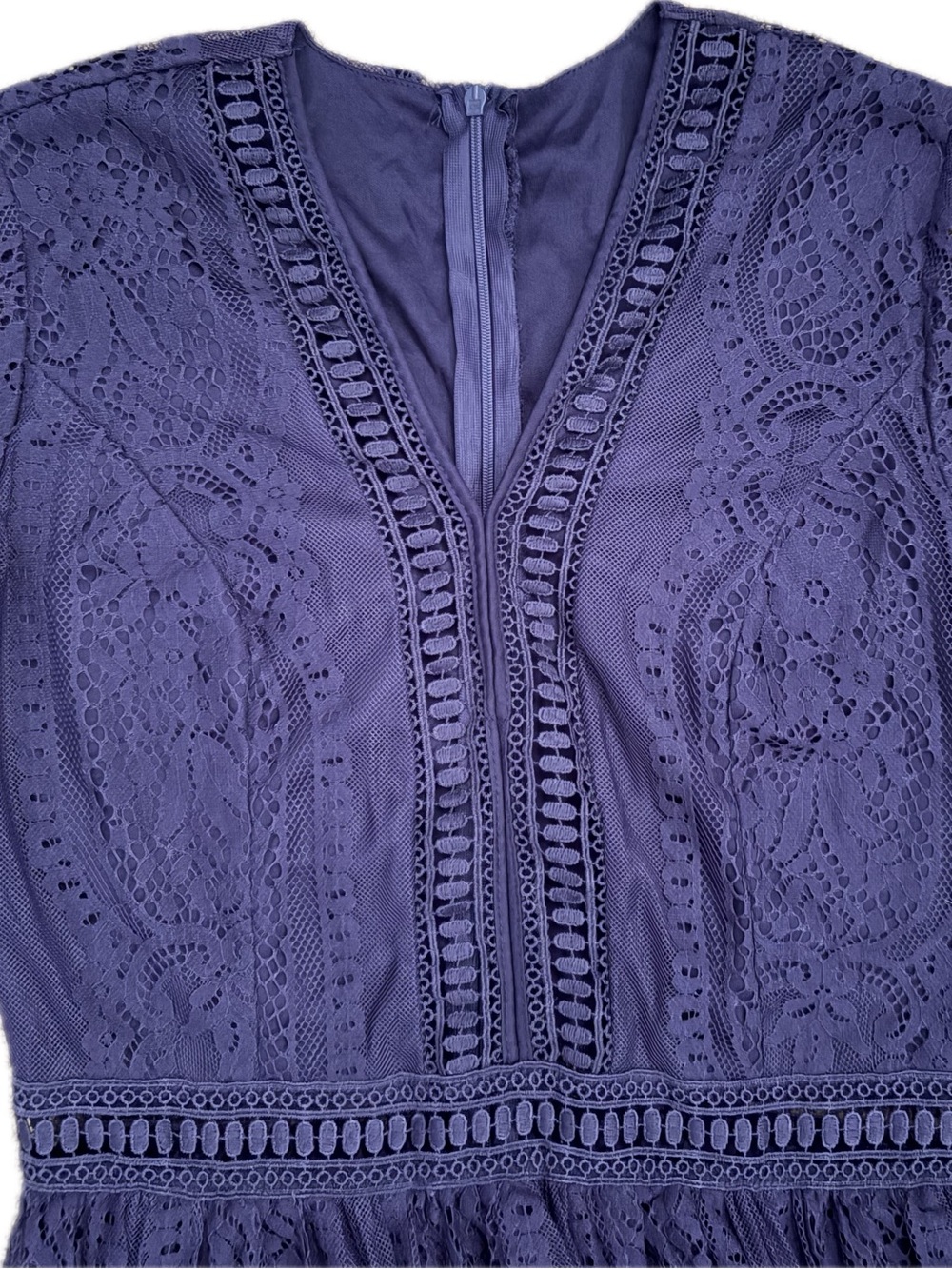 Deep Purple Lace Maxi Dress